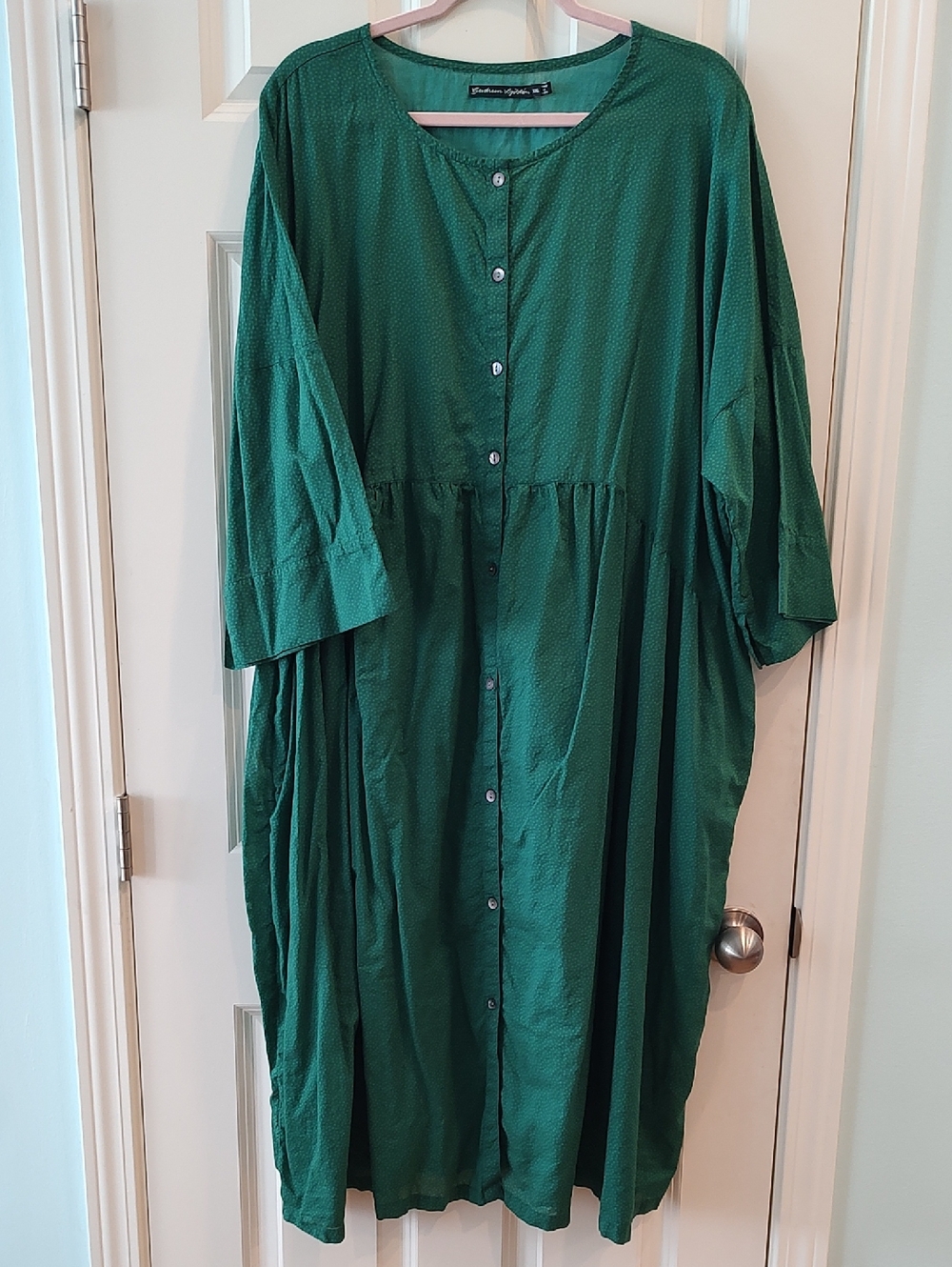 Gudrun Sjoden Emerald Green Midi Button-Front Dress
